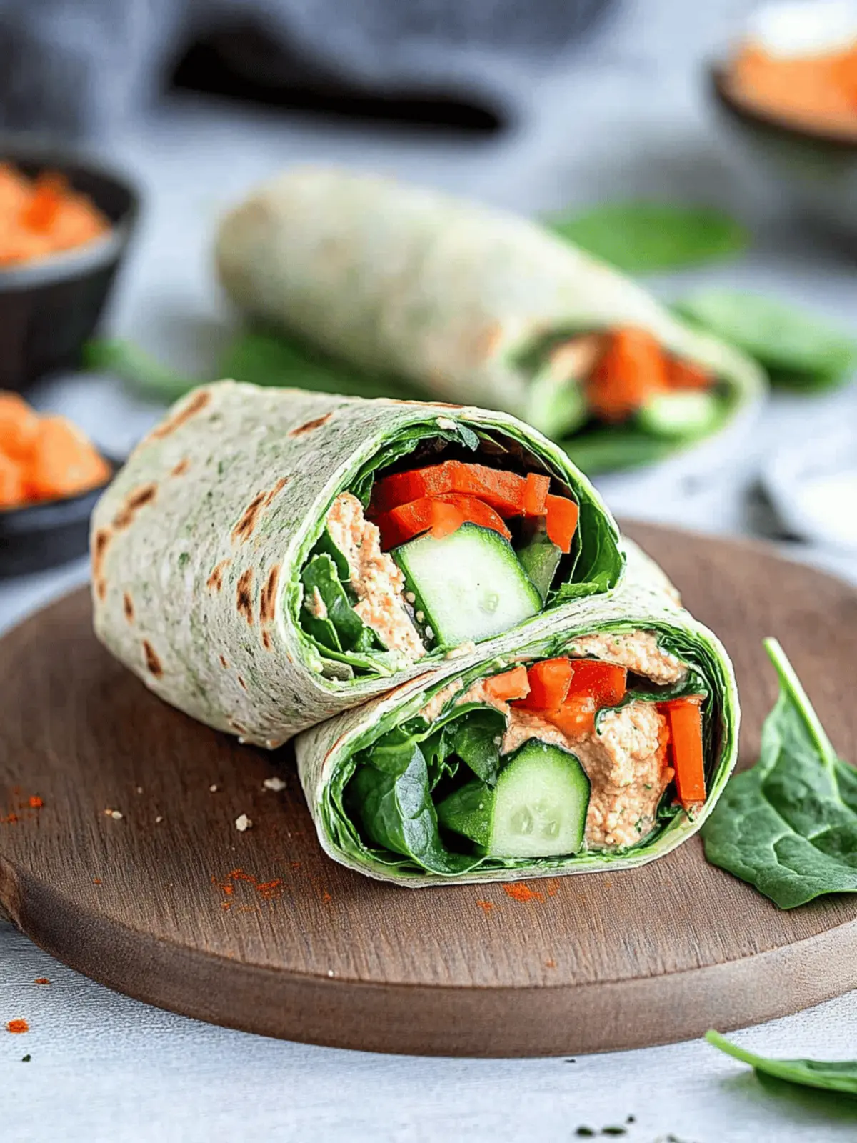 Delicious Veggie Spinach Wraps with Hummus for Easy Meals