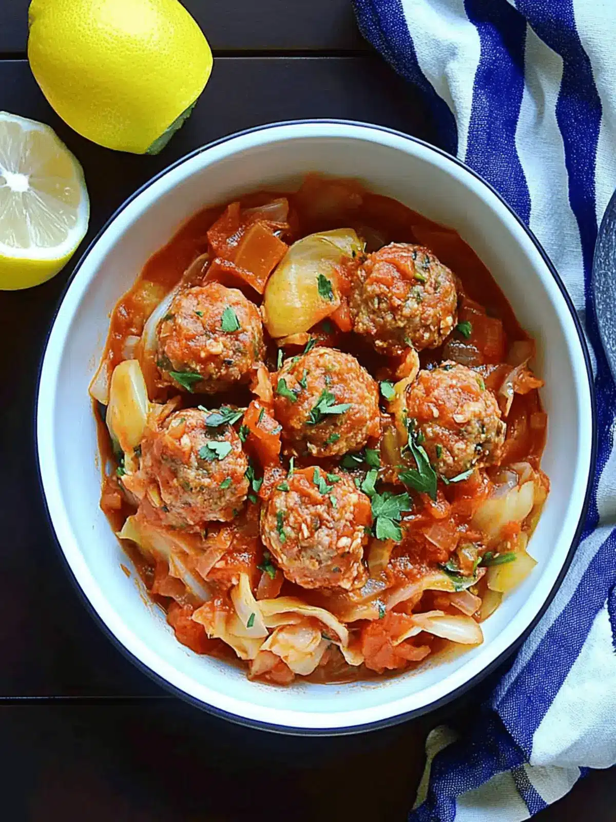 Unstuffed Sweet and Sour Cabbage with Meatballs