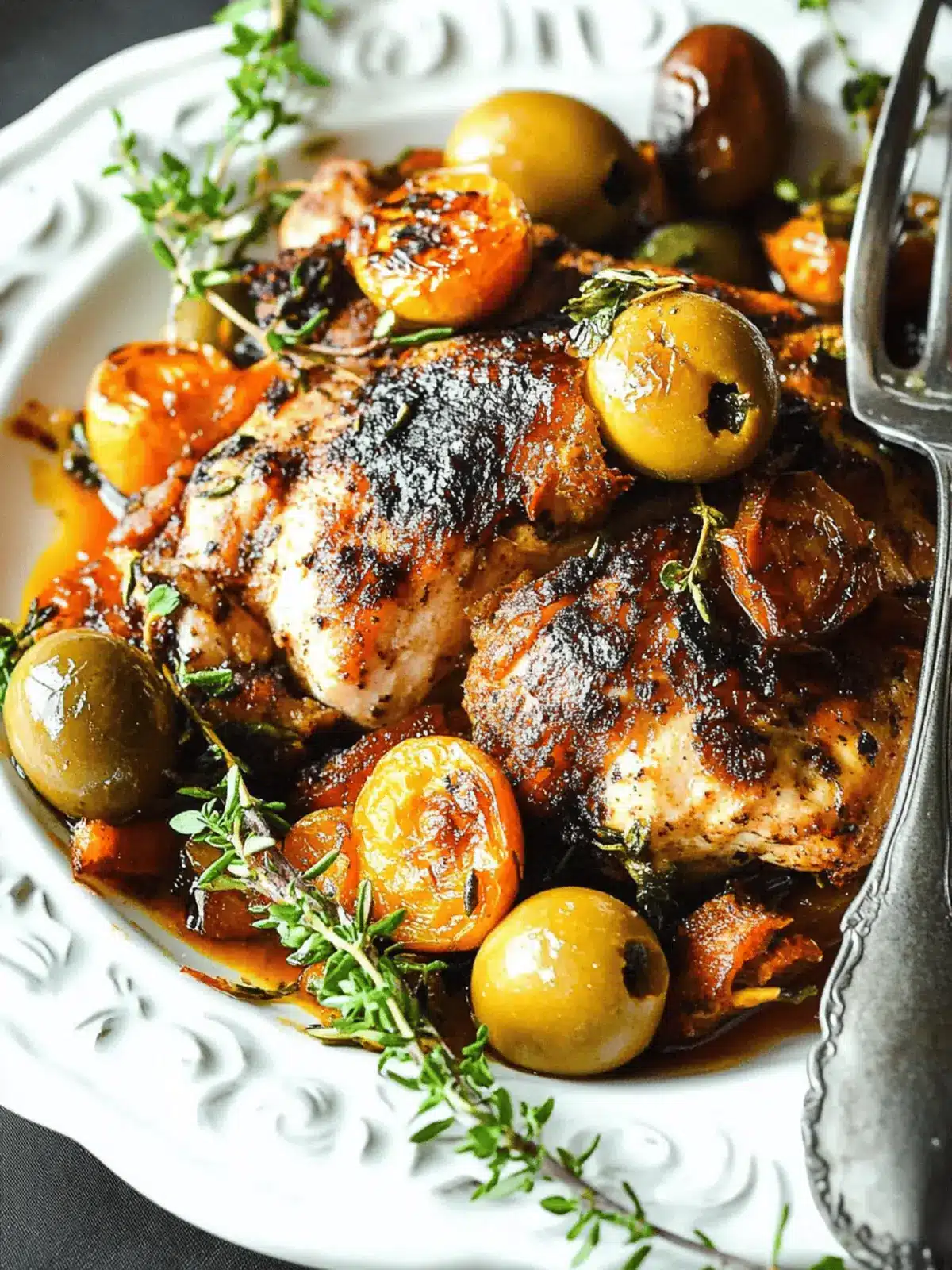 Apricot Chicken with Olives
