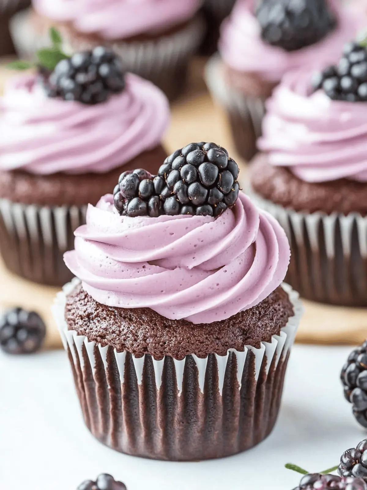 Dark Chocolate Blackberry Cupcakes