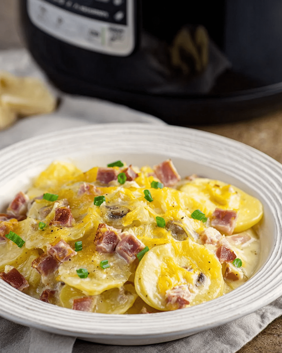 Crockpot Scalloped Potatoes and Ham