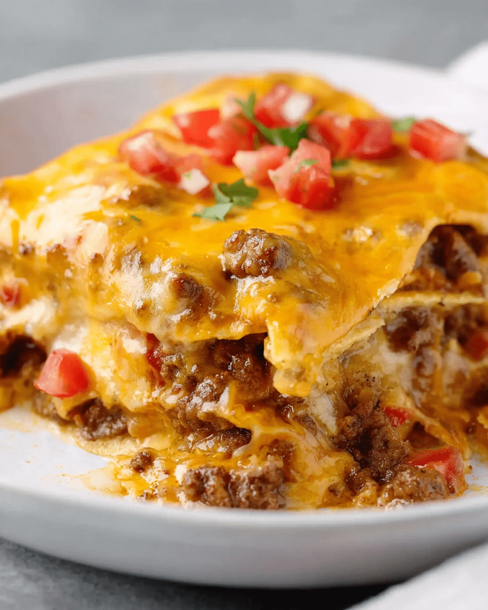 Taco Casserole with Tortillas