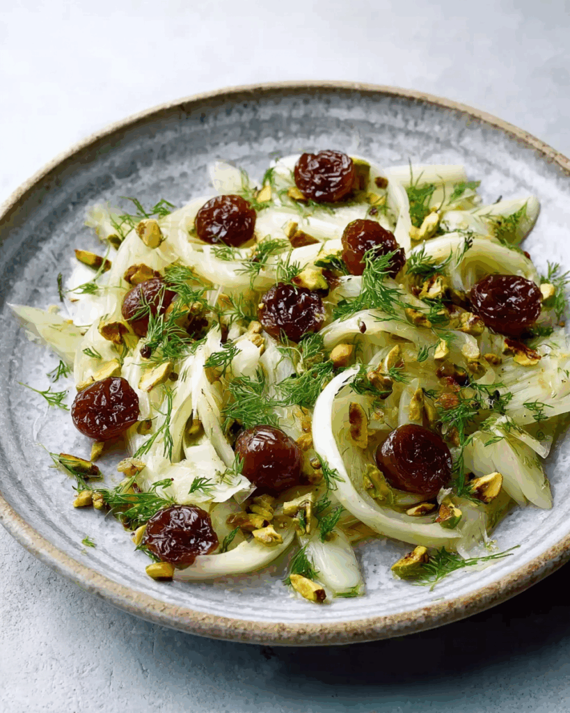 Fennel Salad with Pistachios and Oven-Dried Grapes