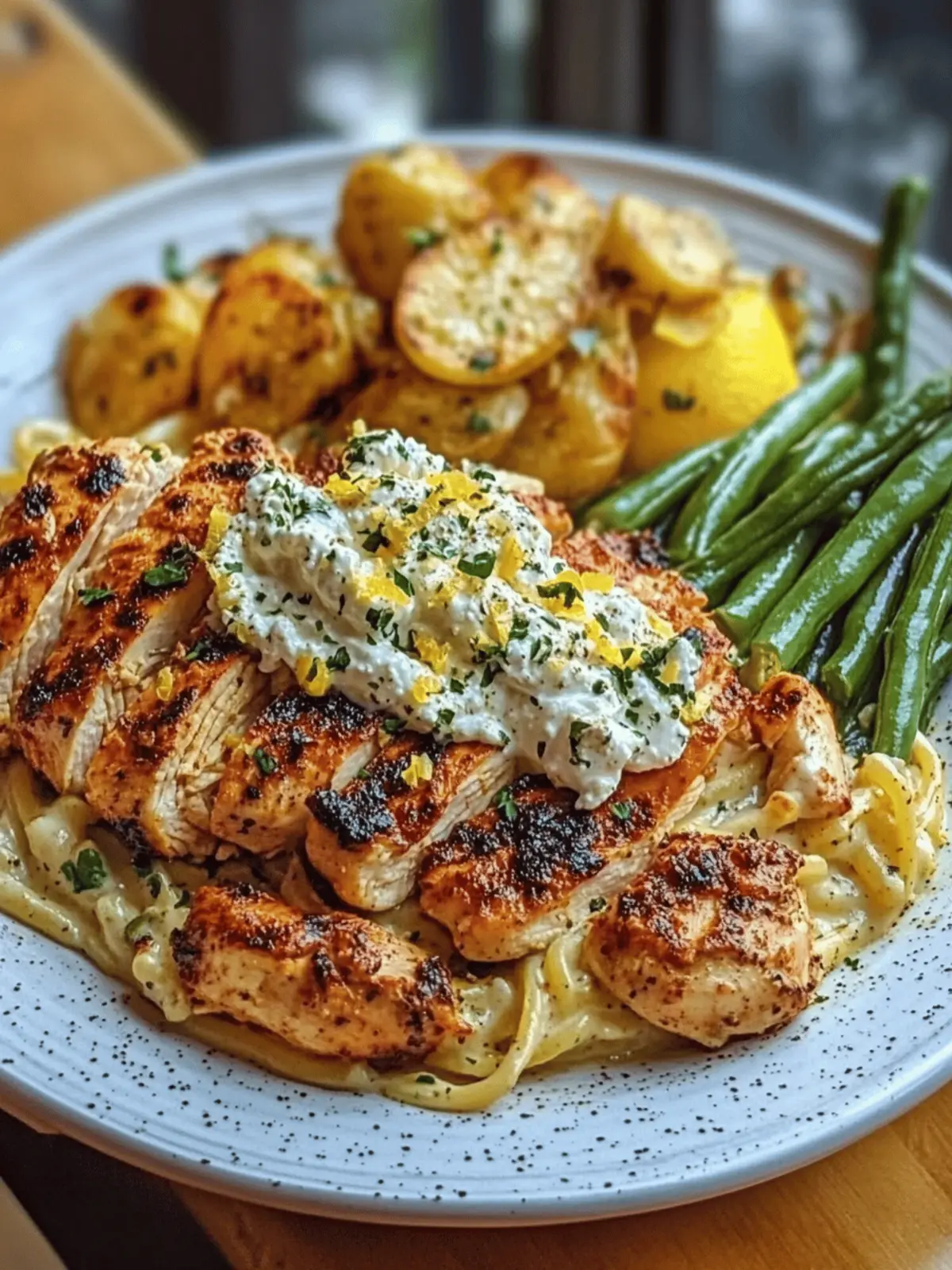 Smoky Paprika Chicken Alfredo with Luscious Lemon Feta Whip