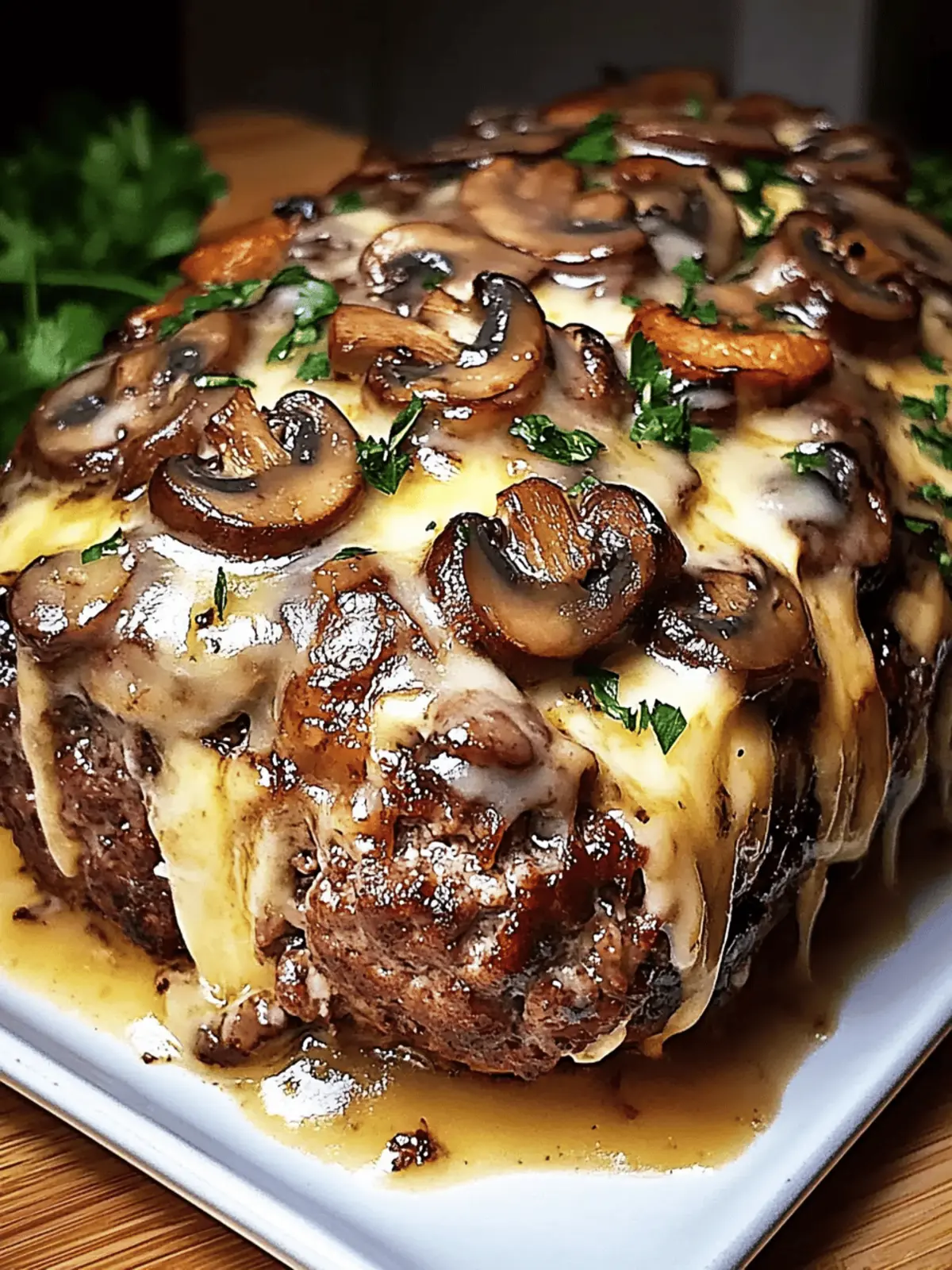 Mushroom Swiss Cheese Meatloaf