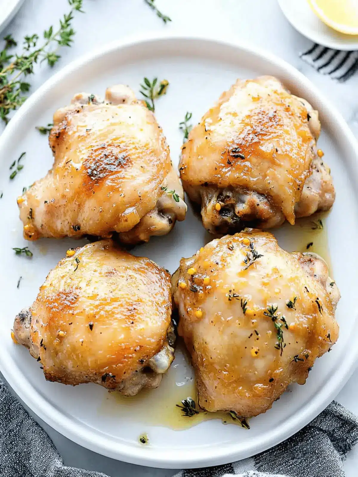 5-Ingredient Baked Honey Mustard Chicken Thighs for Easy Dinners