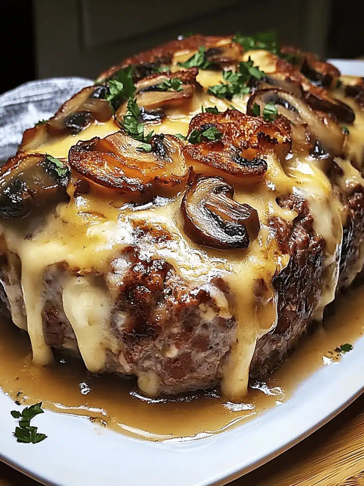 Mushroom Swiss Cheese Meatloaf