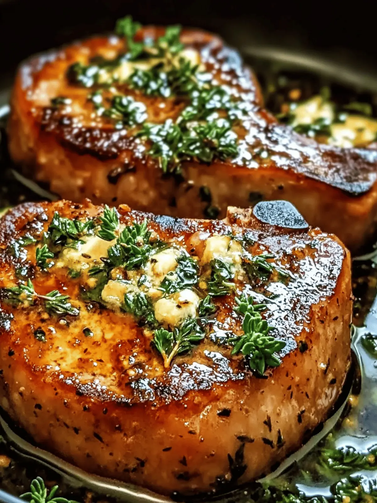 Garlic Butter Pan Seared Pork Chops
