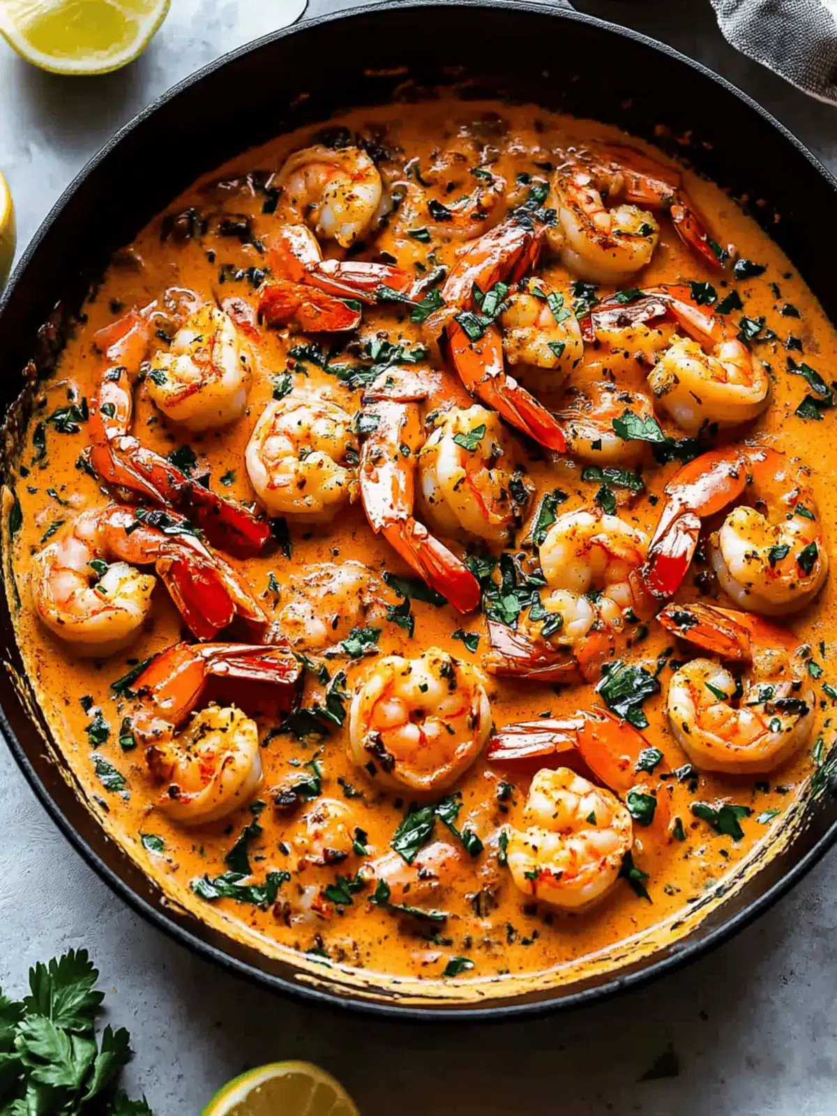 Creamy Garlic-paprika Shrimp Skillet
