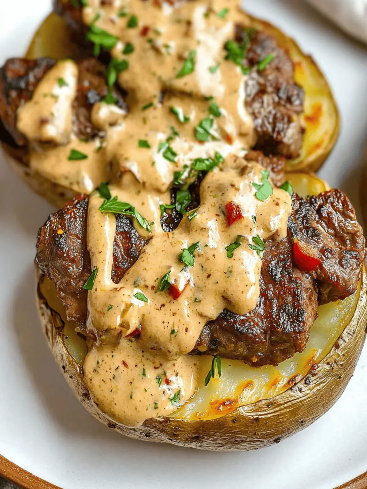 Loaded Baked Potato with Steak Bites for Ultimate Comfort Food