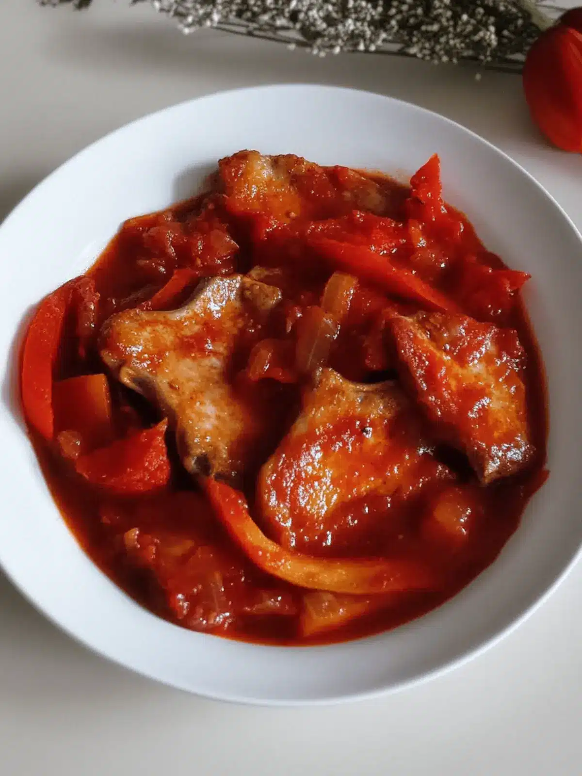 Mexican Pork Chops in Red Sauce