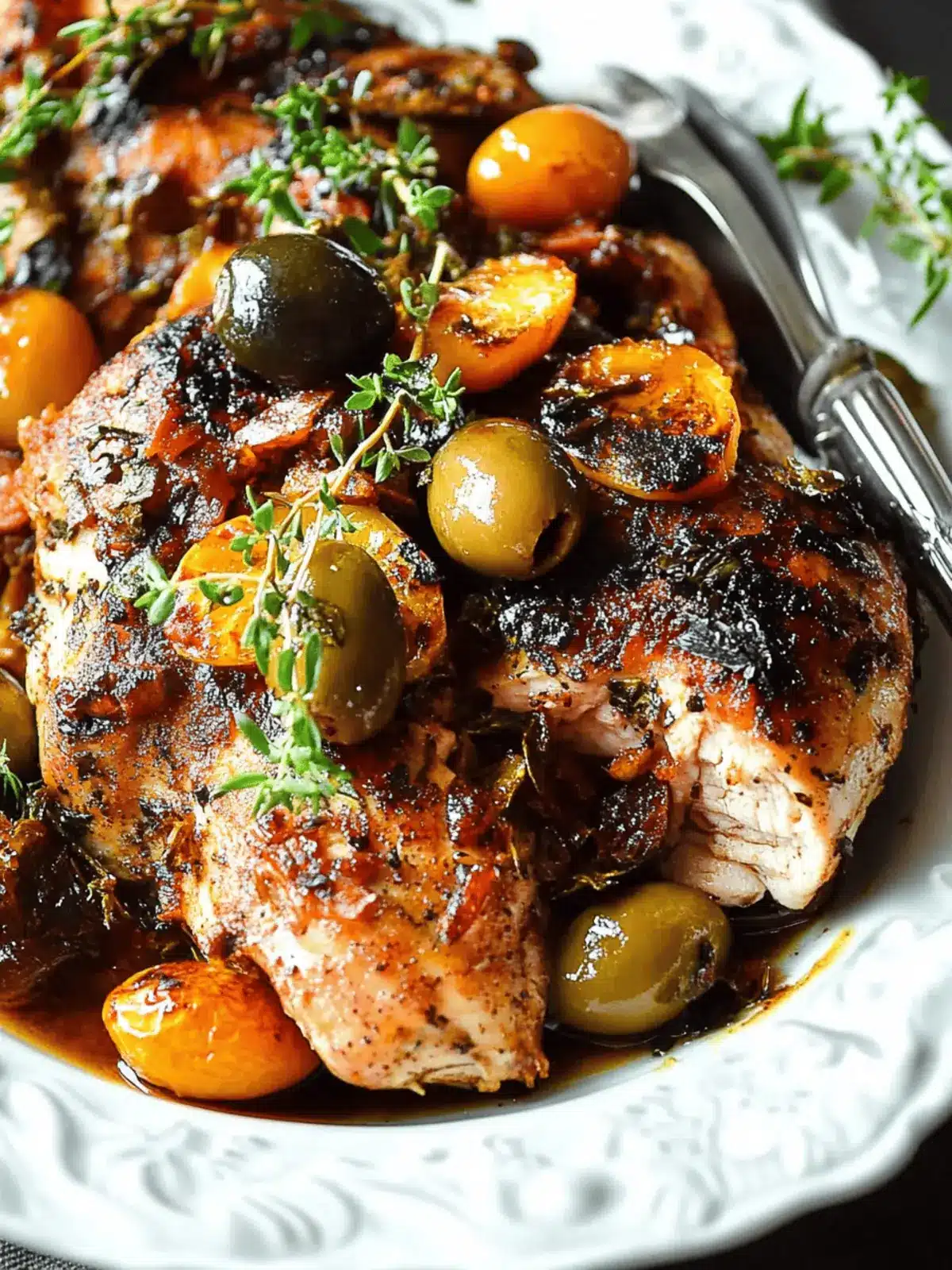 Apricot Chicken with Olives