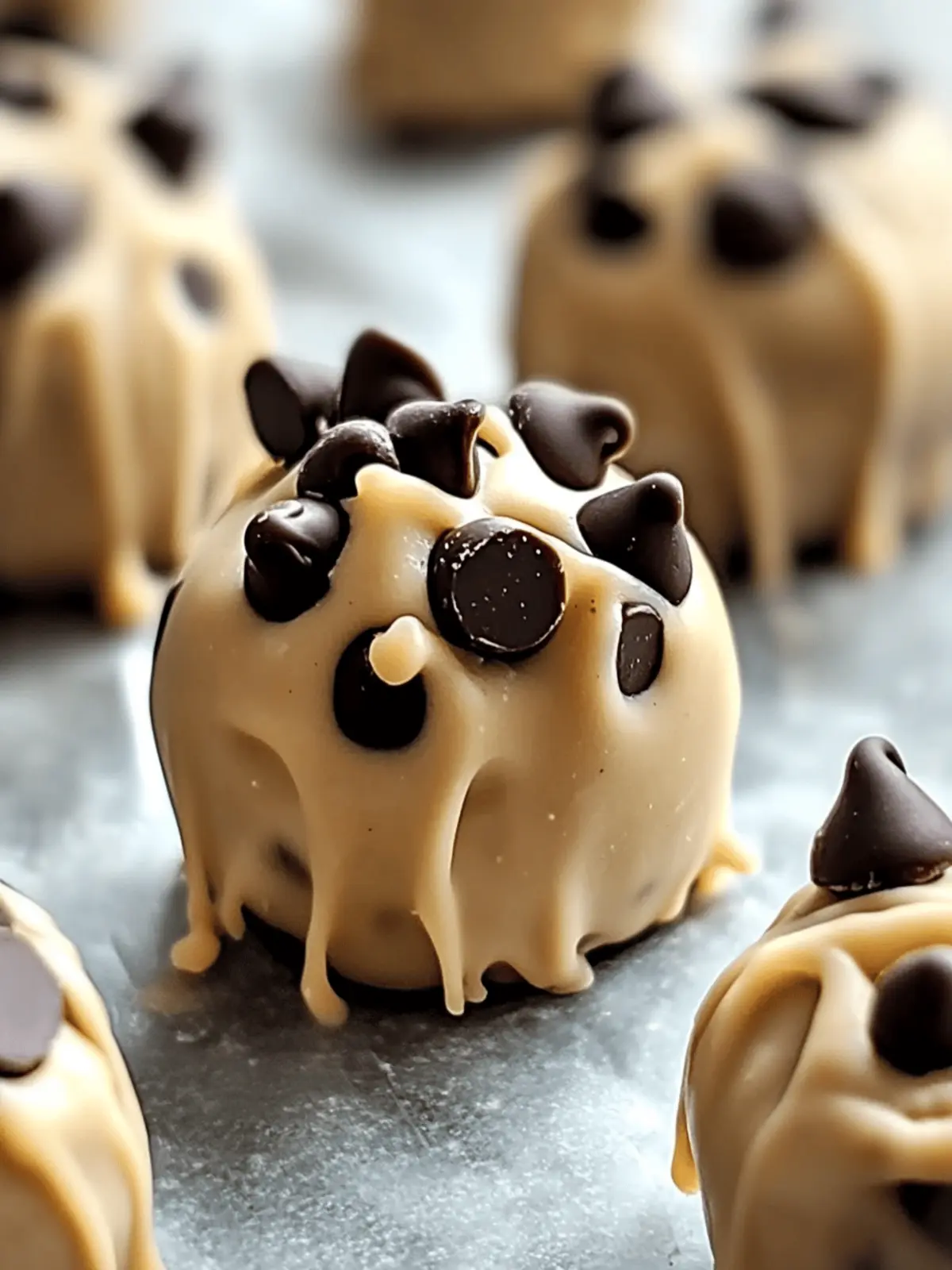 Frozen Greek Yogurt Peanut Butter Bites with Chocolate Chips