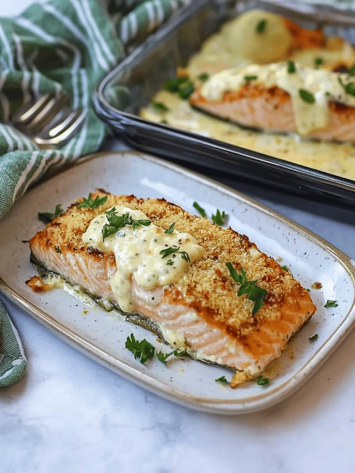 Best Baked Salmon with Mayo and Cheese