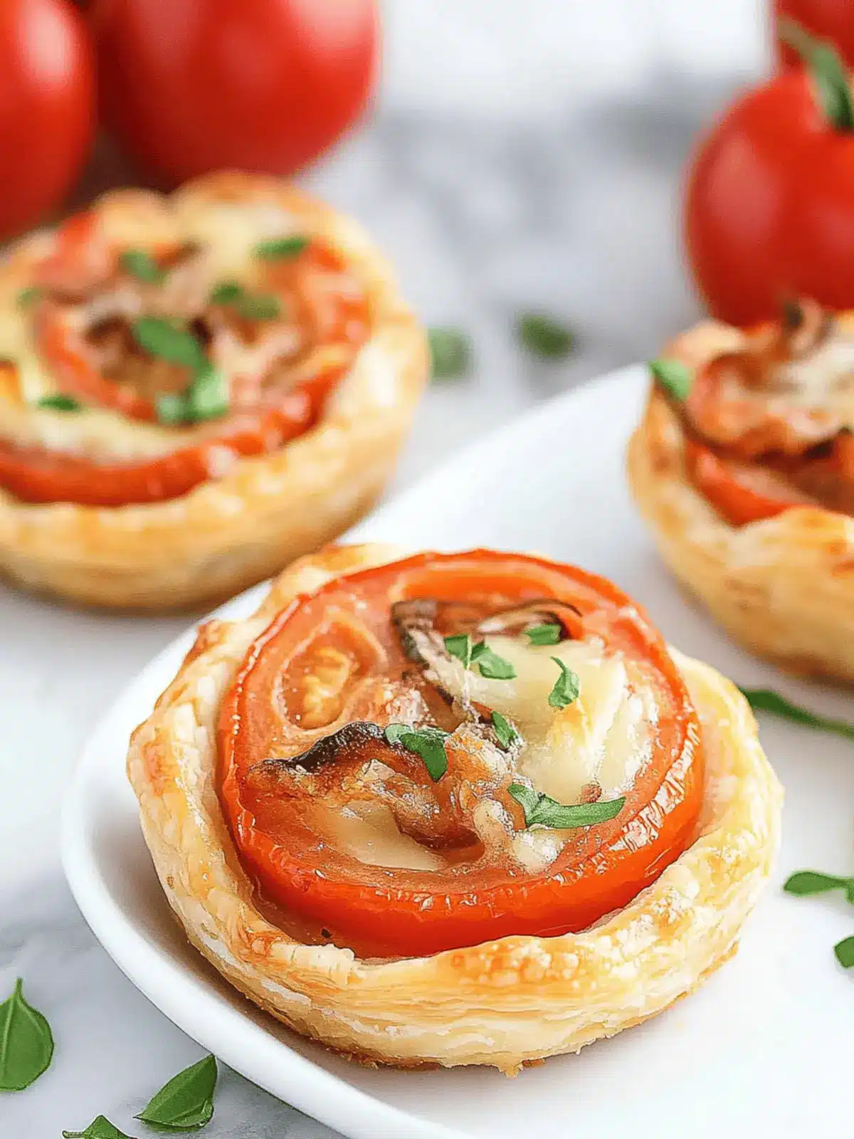 Easy Mini Tomato Tarts with Puff Pastry