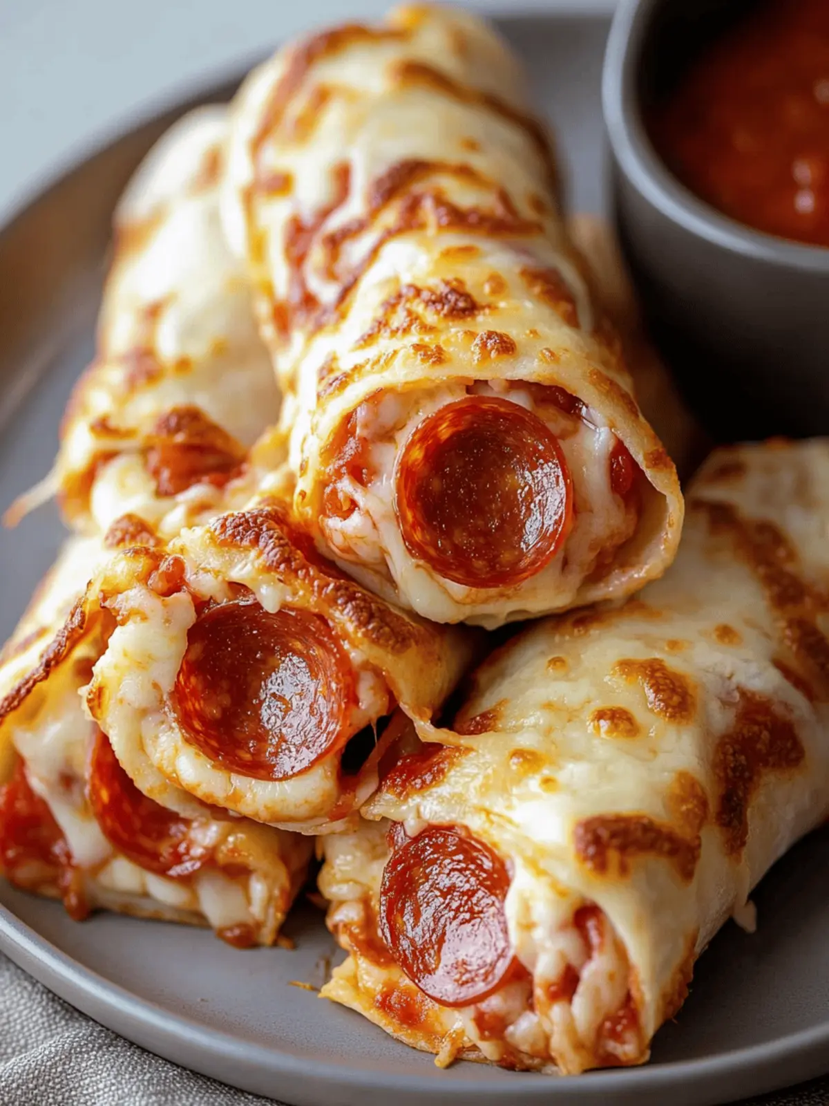 11 Minute Cheesy Pepperoni Pizza Roll Ups