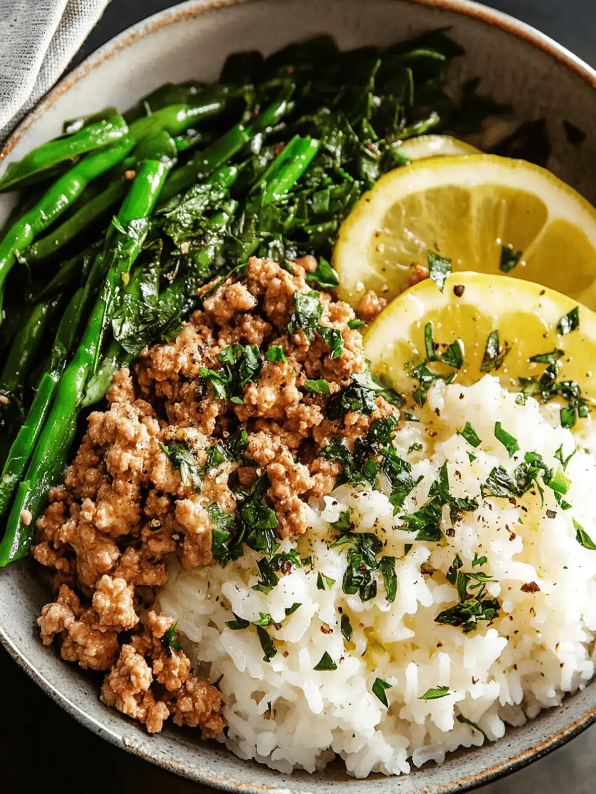 Garlic Butter Ground Turkey Rice Bowls