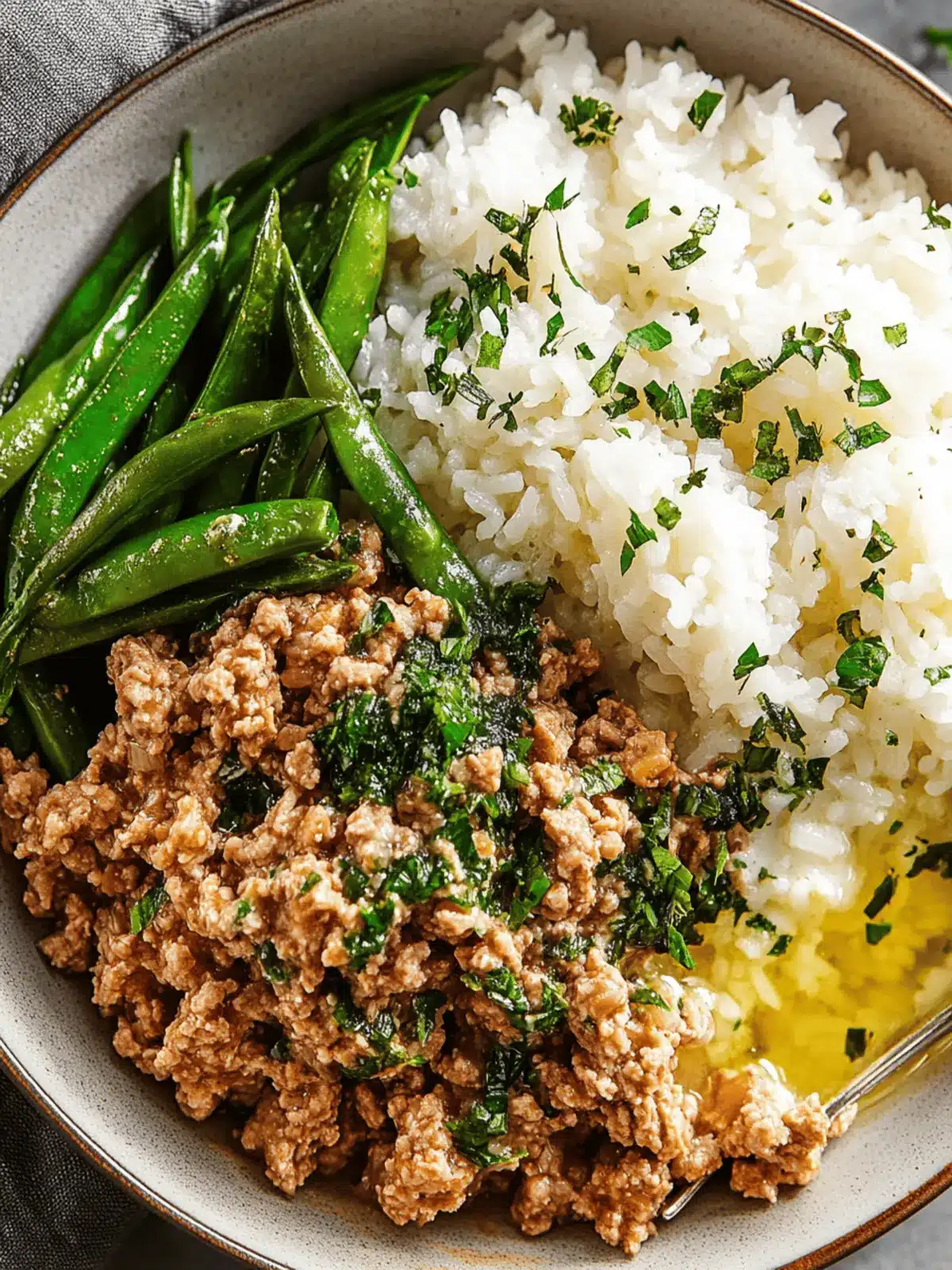 Garlic Butter Ground Turkey Rice Bowls
