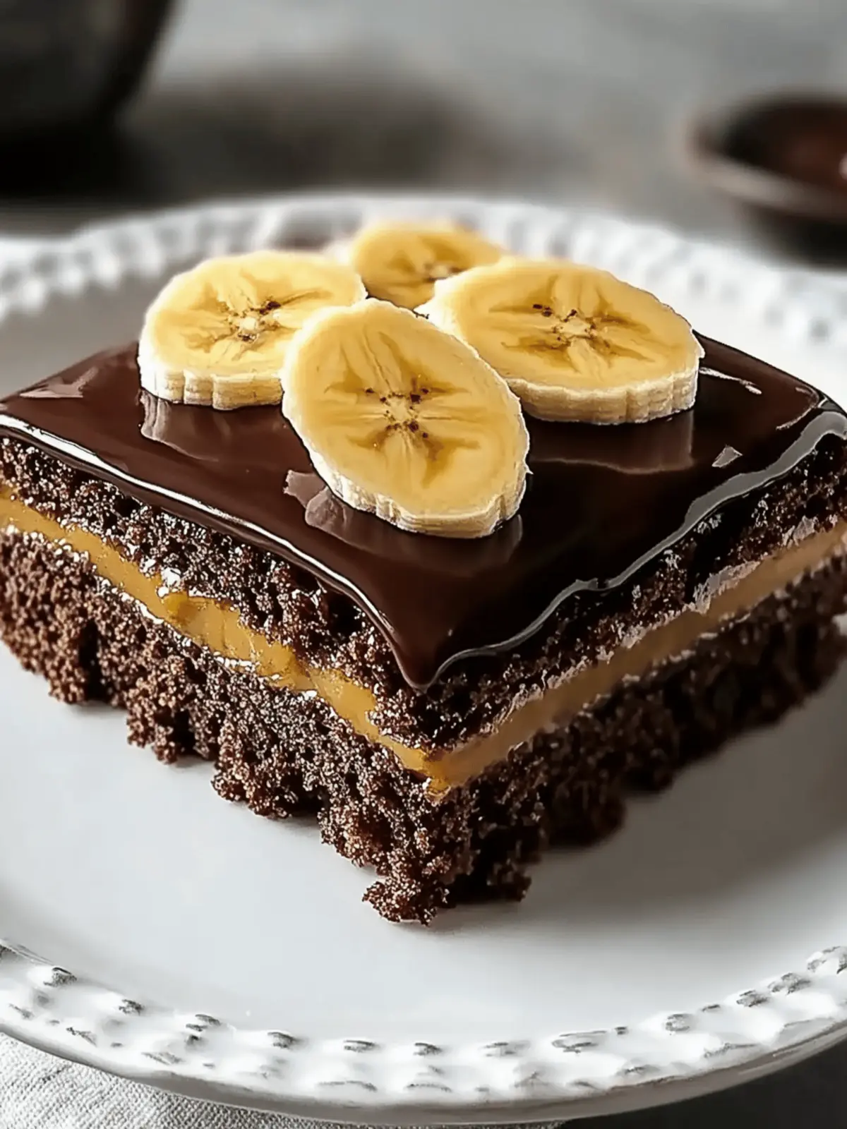Banana Cake with Chocolate Frosting