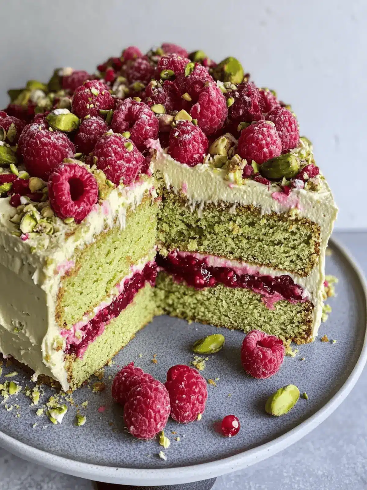 Pistachio Raspberry Cake