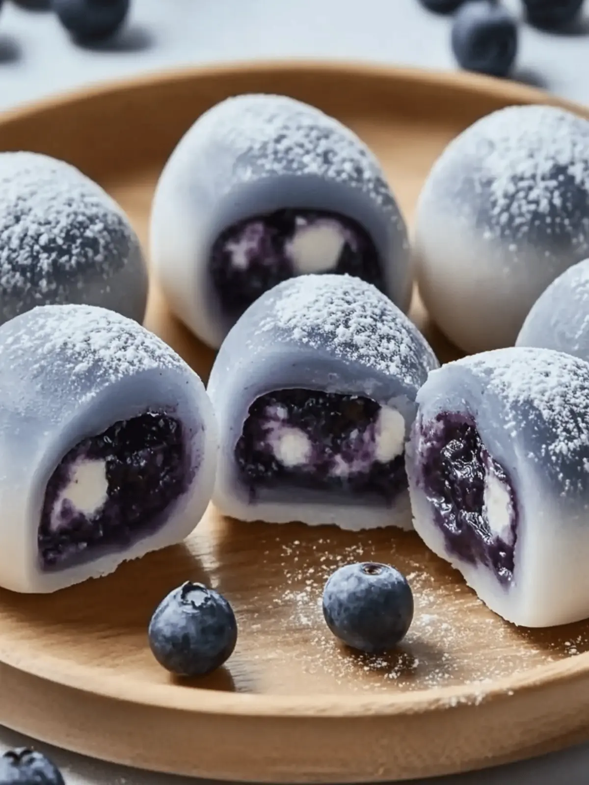 Blueberry Cream Mochi Buns