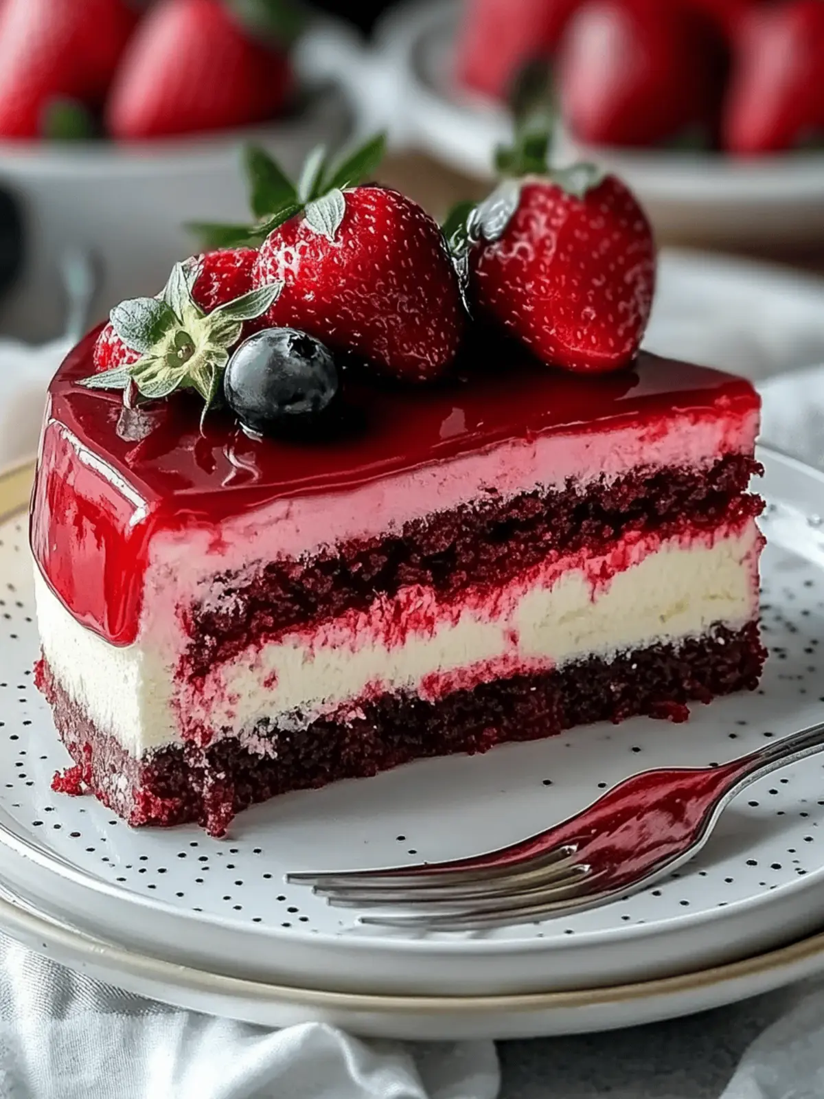 Red Velvet Strawberry Cheesecake