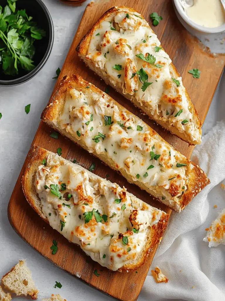 Chicken Alfredo Garlic Bread