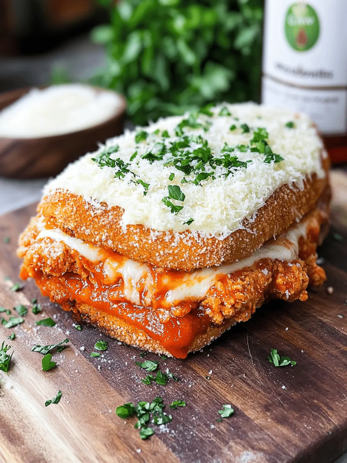 Vodka Sauce Chicken Parmesan Sandwich