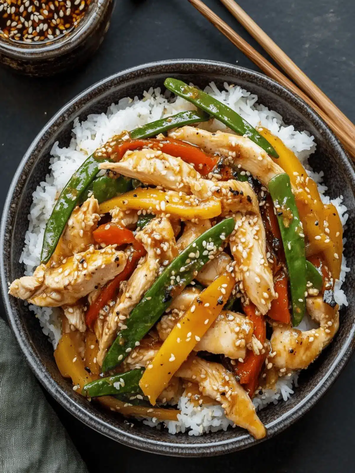 Hot Honey Sesame Rotisserie Chicken Stir Fry
