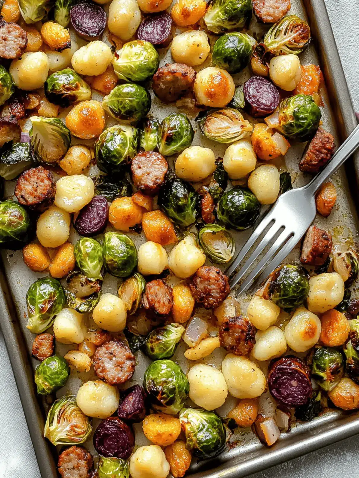 Sheet Pan Gnocchi with Brussels Sprouts and Sausage
