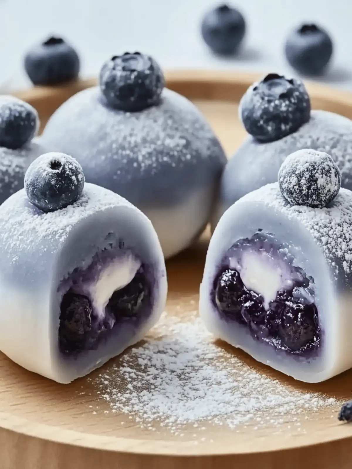 Blueberry Cream Mochi Buns