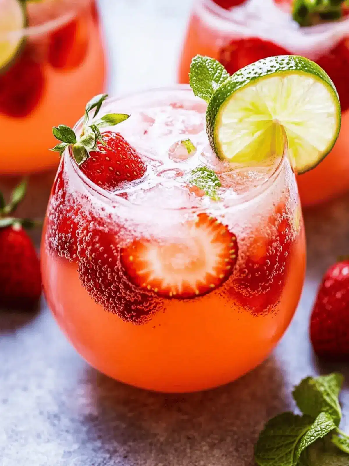 Strawberry Lime Vodka Smash