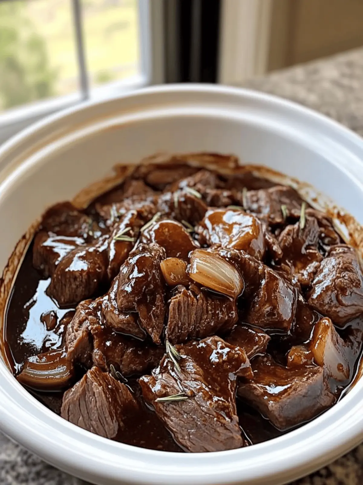 Slow Cooker Rosemary Balsamic Beef