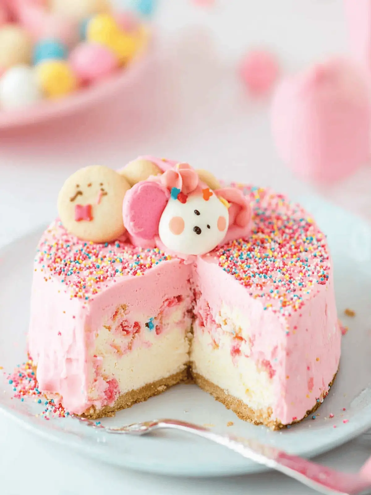 Frosted Animal Cookie Cheesecake