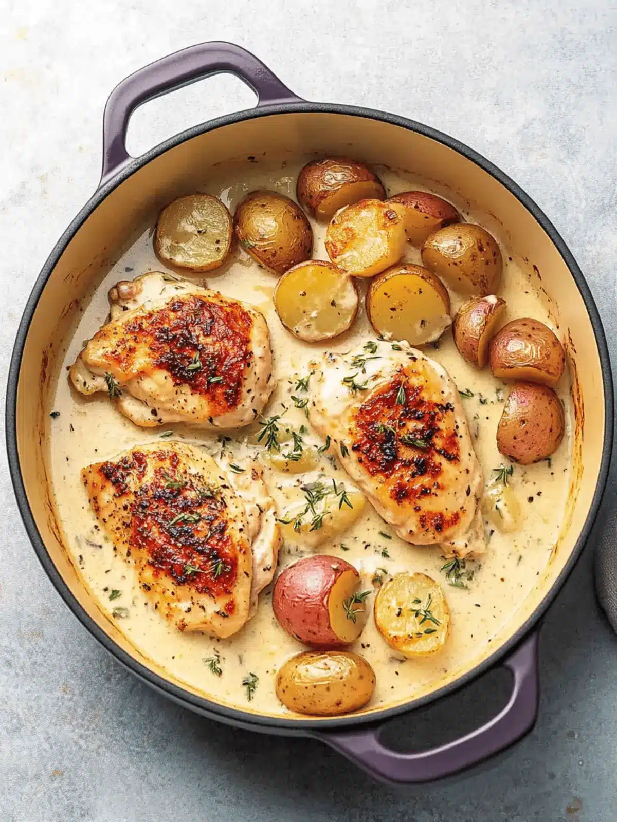 Chicken and Potatoes with Dijon Cream Sauce