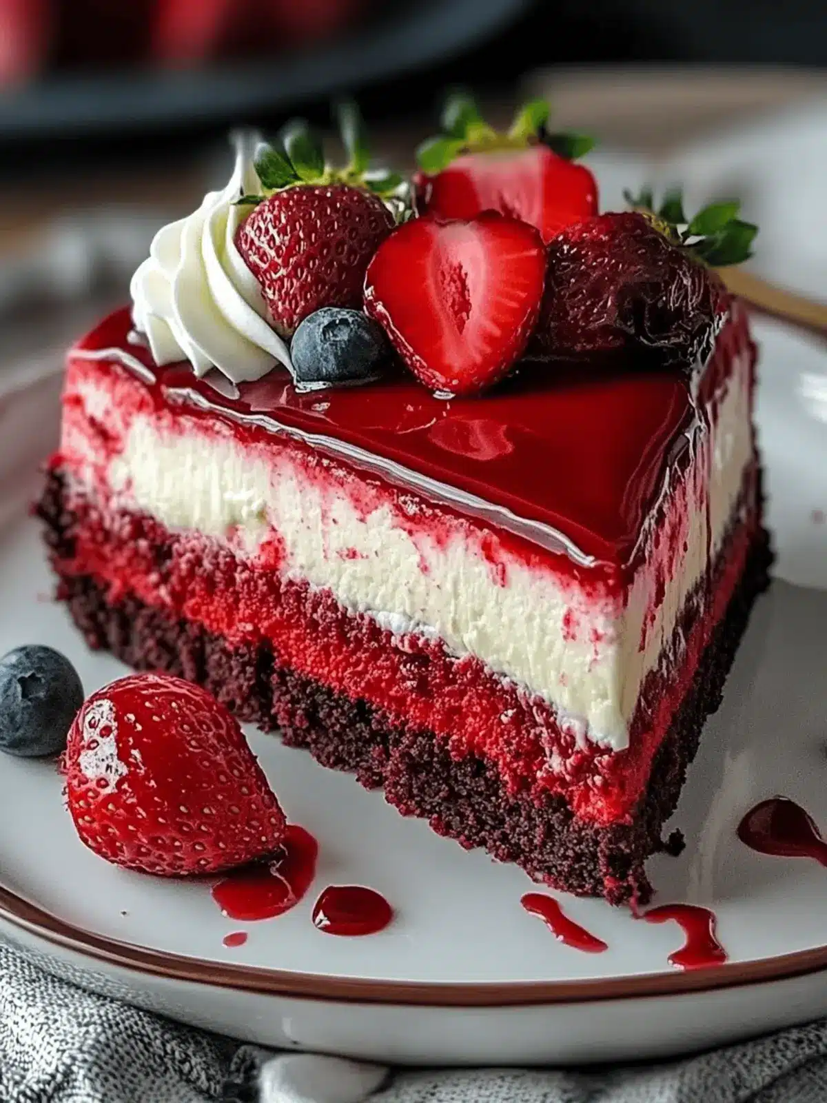 Red Velvet Strawberry Cheesecake