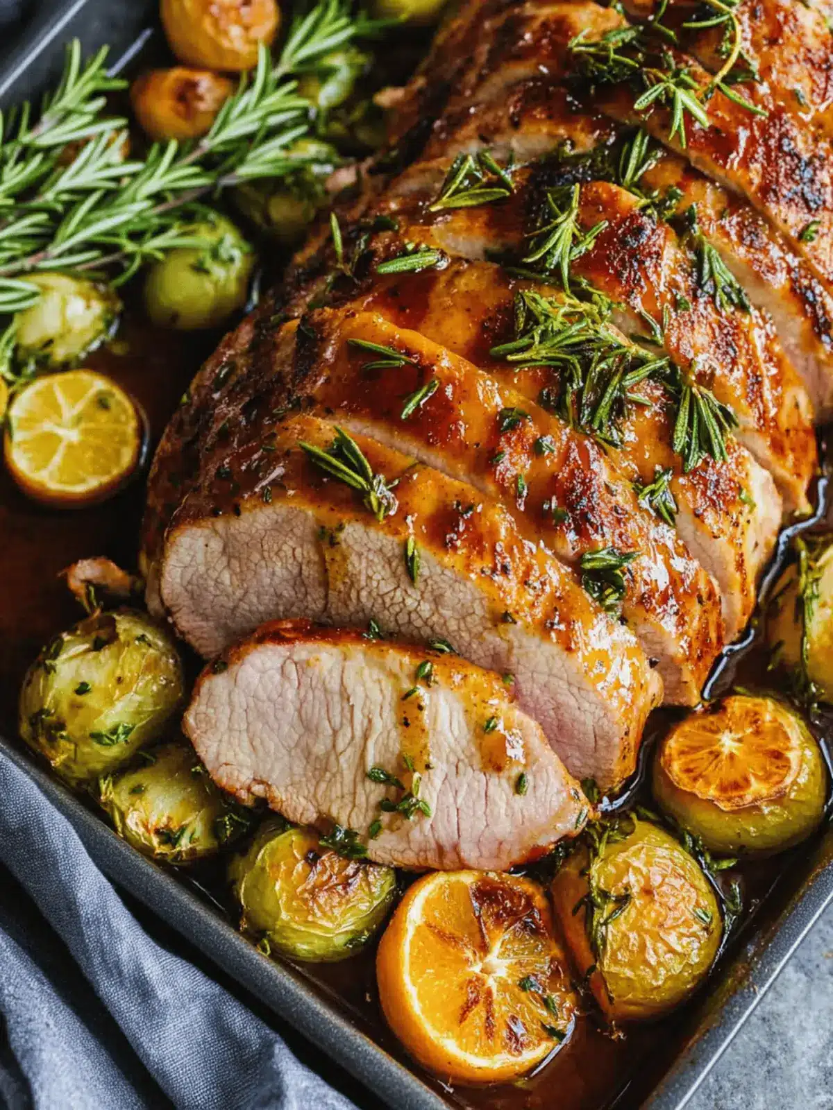 Rosemary Orange Glazed Roasted Pork Tenderloin