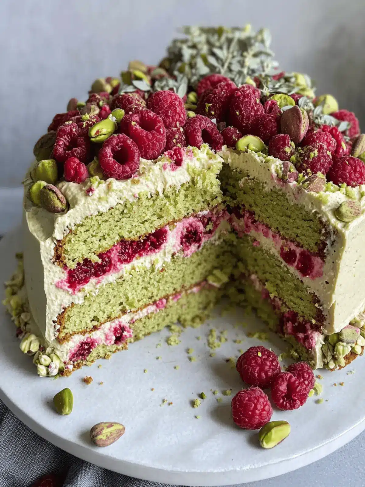 Pistachio Raspberry Cake