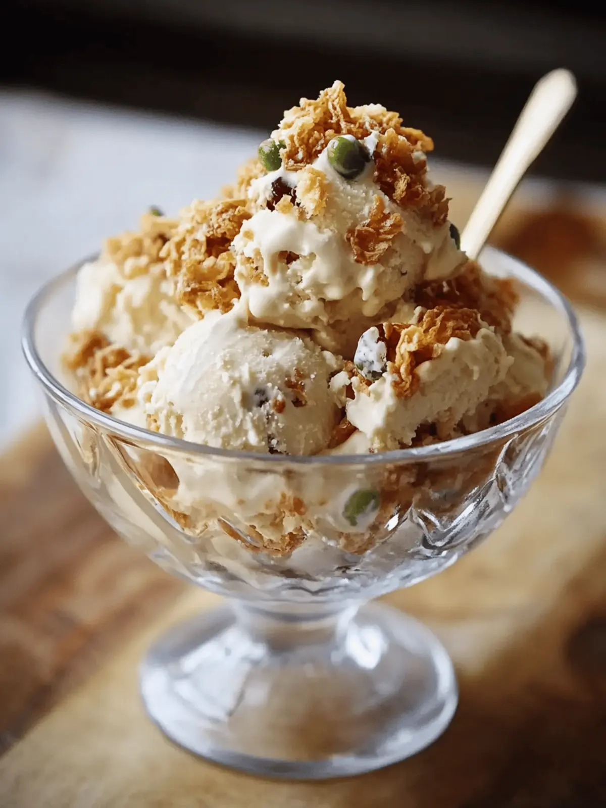 Kataifi Ice Cream with Mastiha Syrup