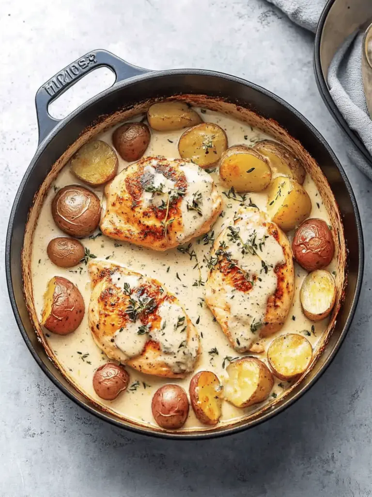 Chicken and Potatoes with Dijon Cream Sauce
