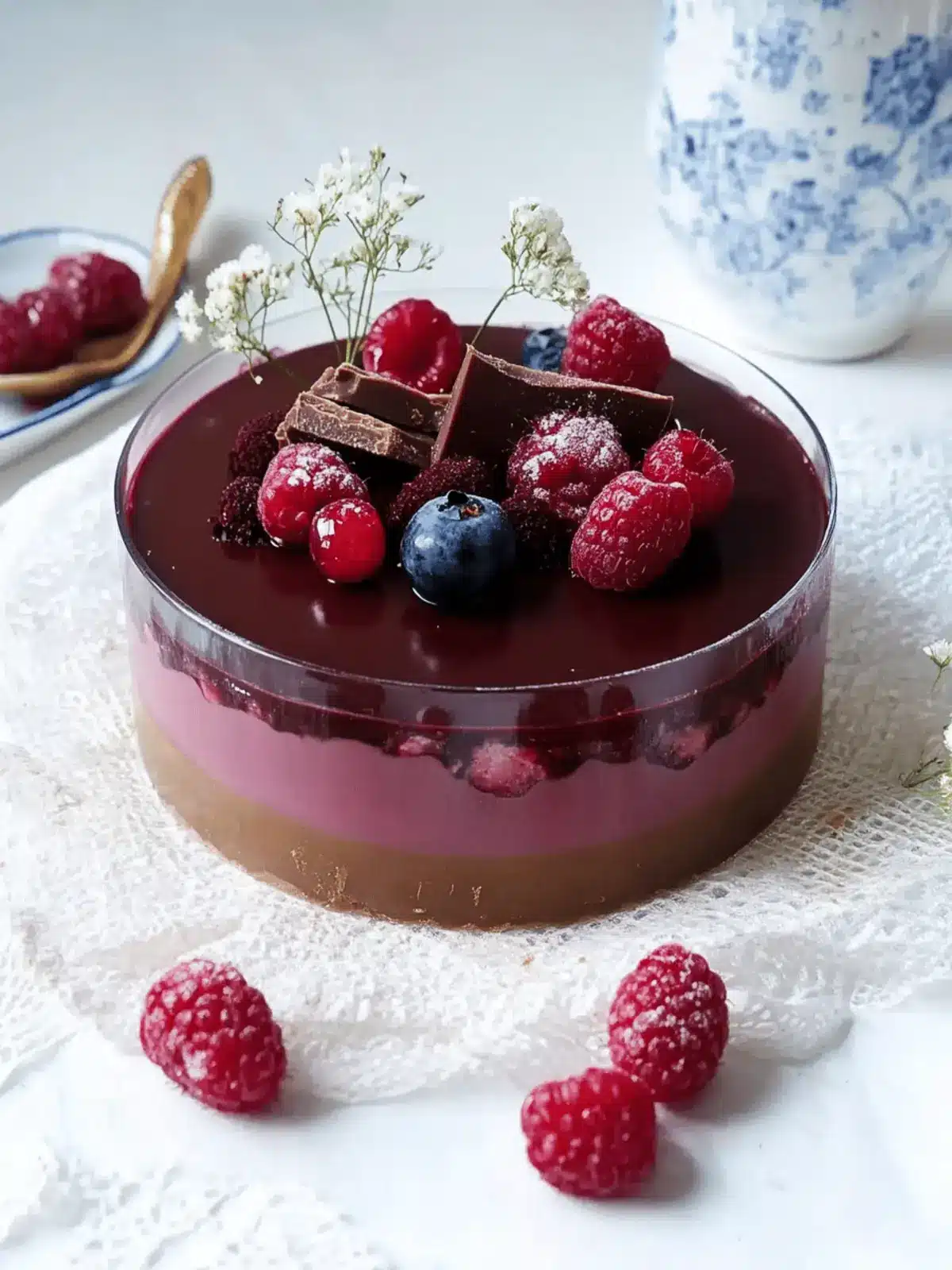 Chocolate Raspberry Bavarois (vegan & grain-free)