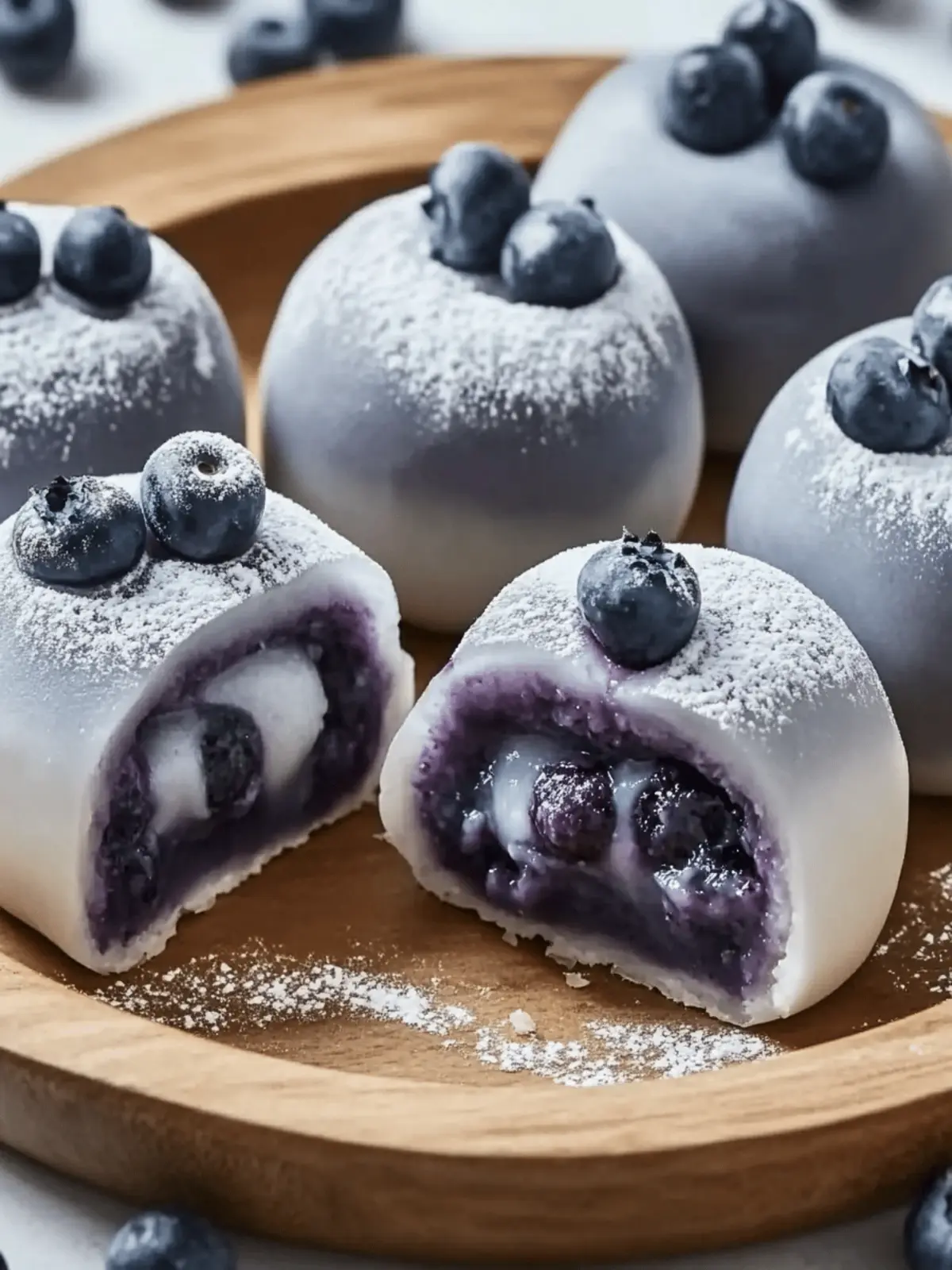 Blueberry Cream Mochi Buns