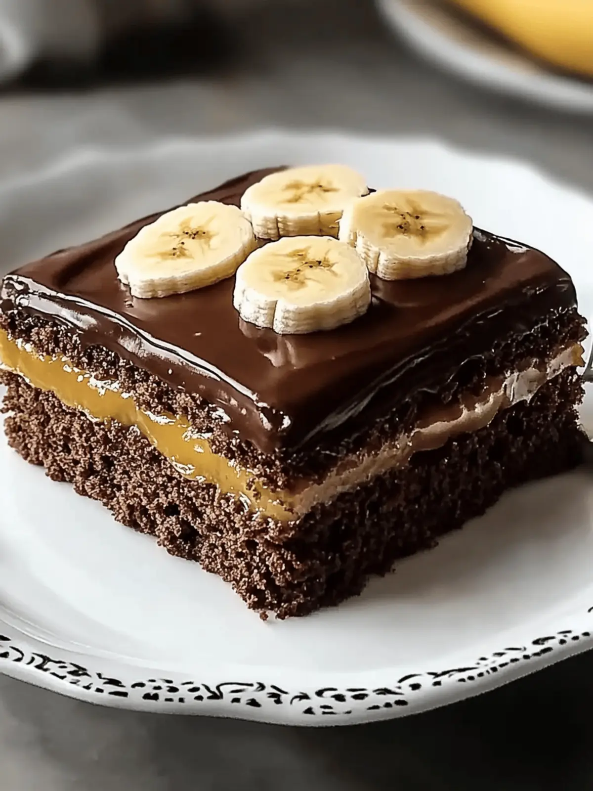 Banana Cake with Chocolate Frosting