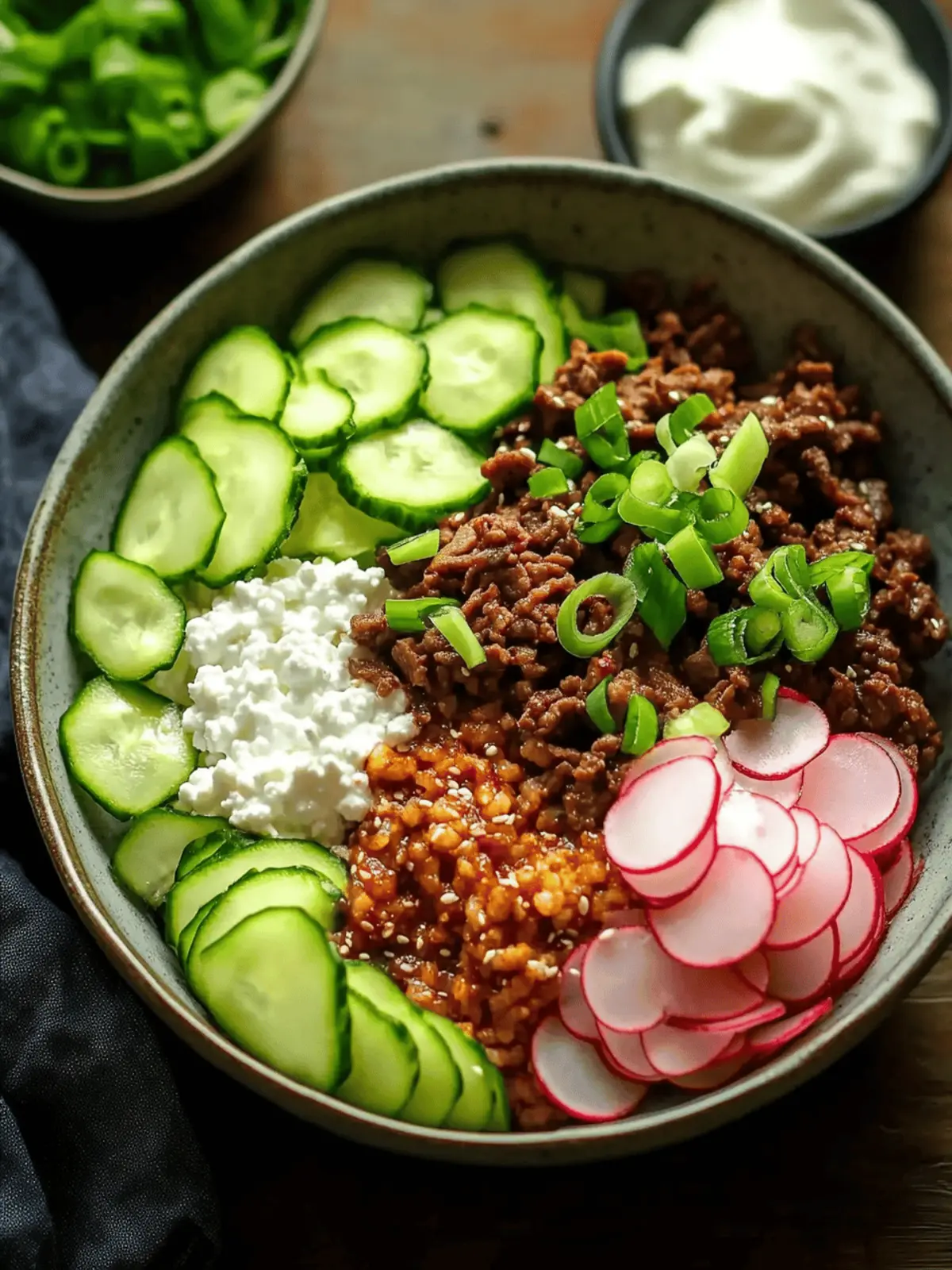 Easy Korean Beef with Cottage Cheese Protein Bowl