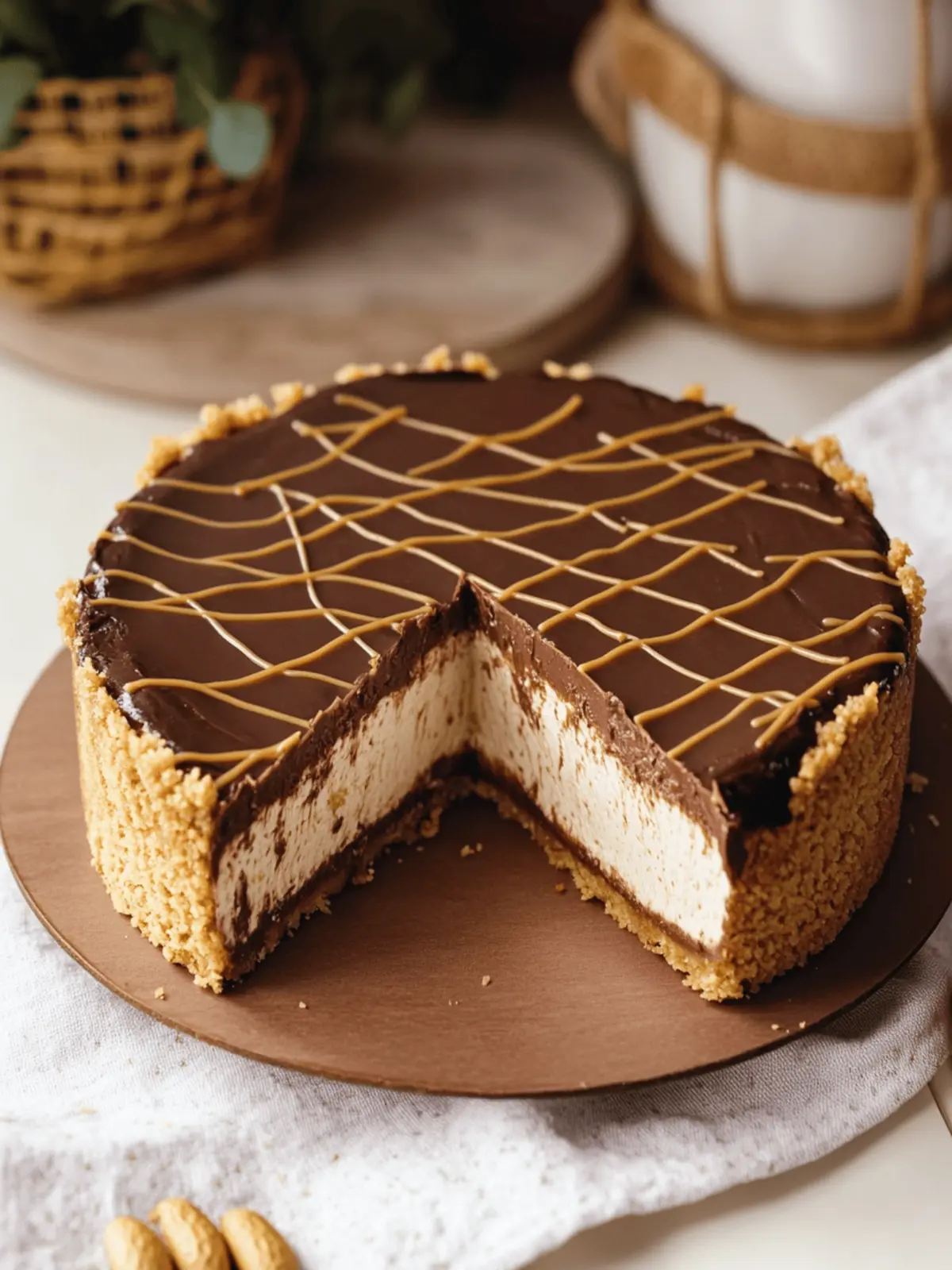 Chocolate Peanut Butter Cheesecake (no-bake)