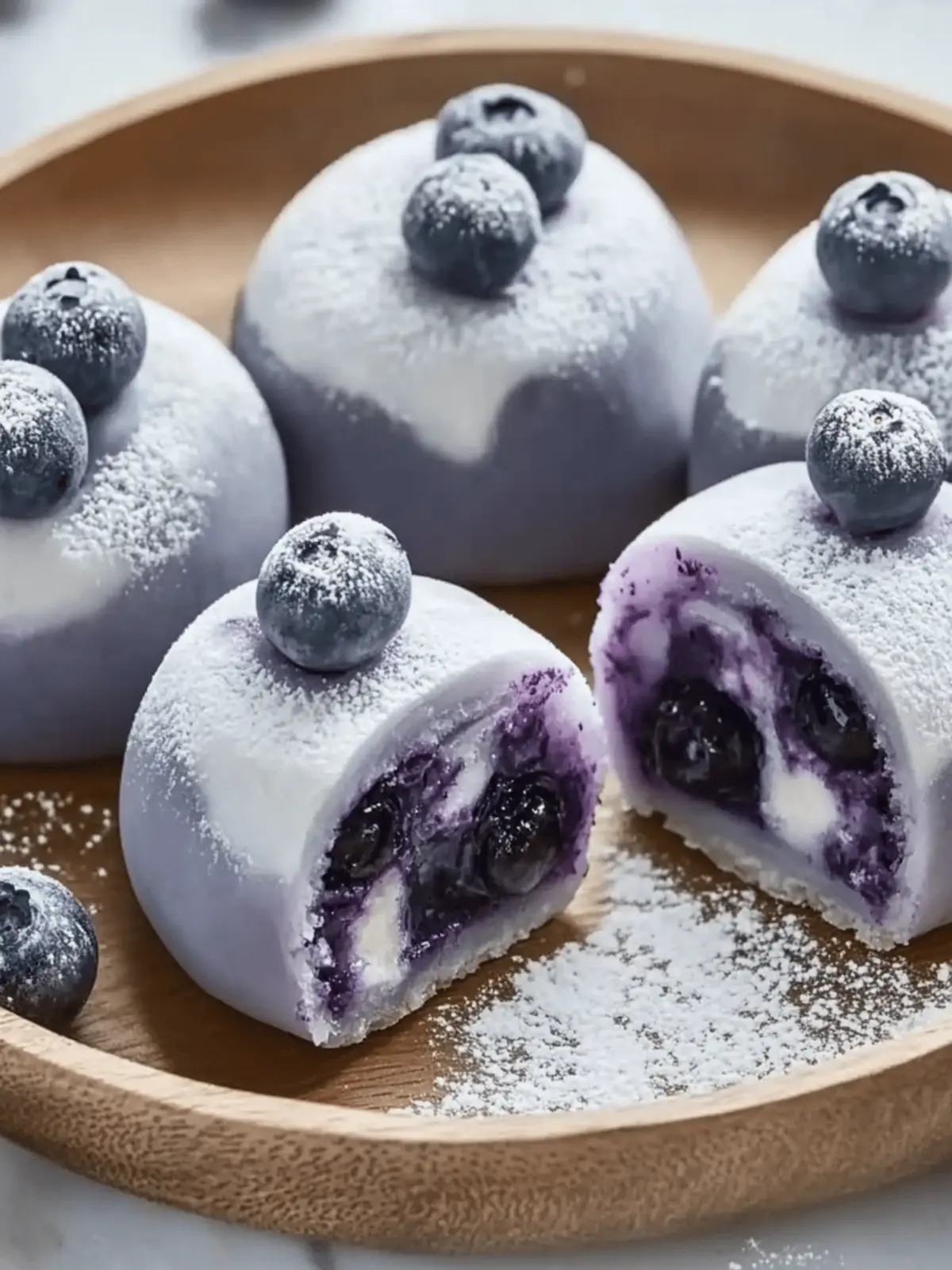 Blueberry Cream Mochi Buns