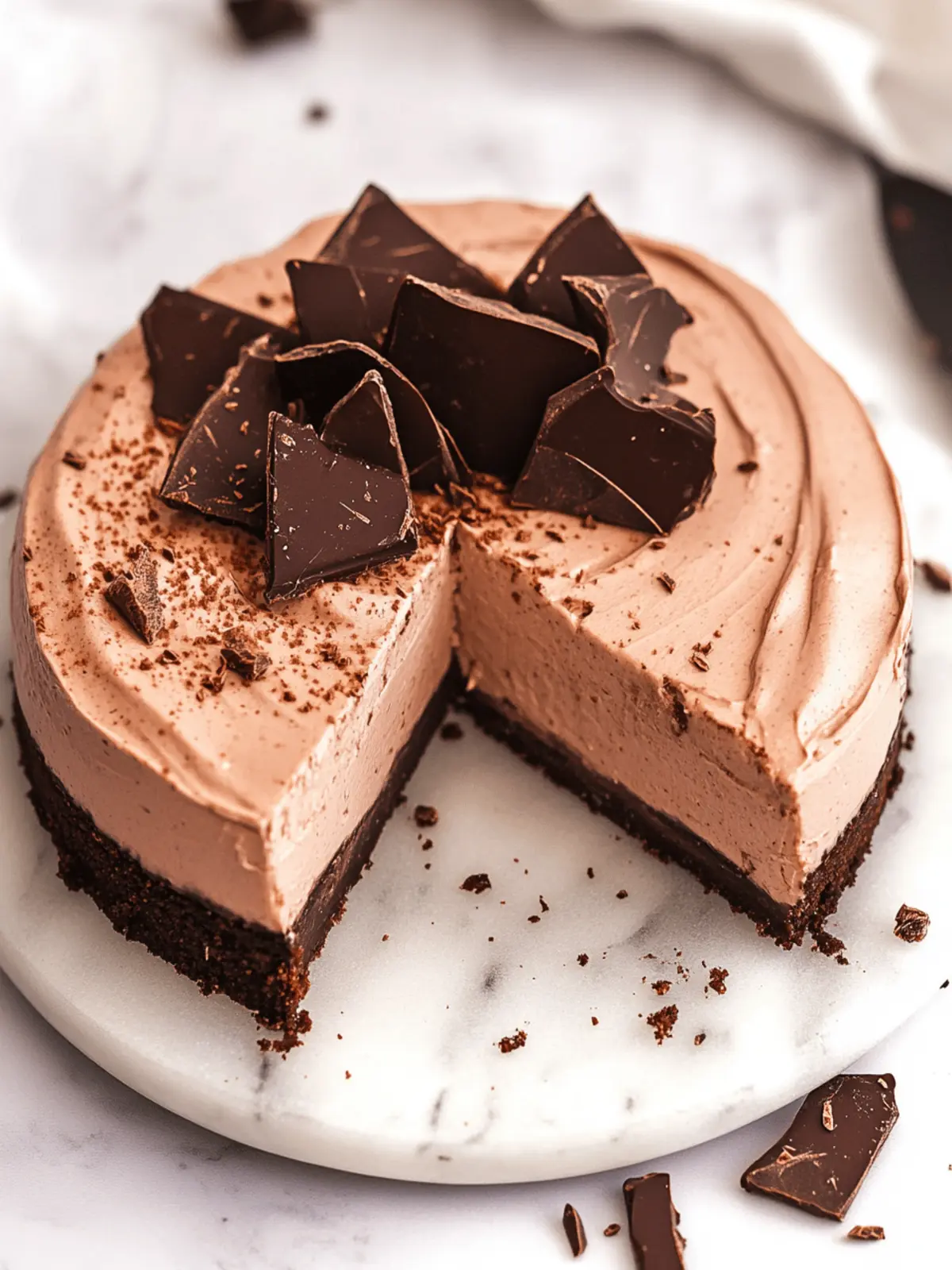 BEST No Bake Chocolate Cheesecake