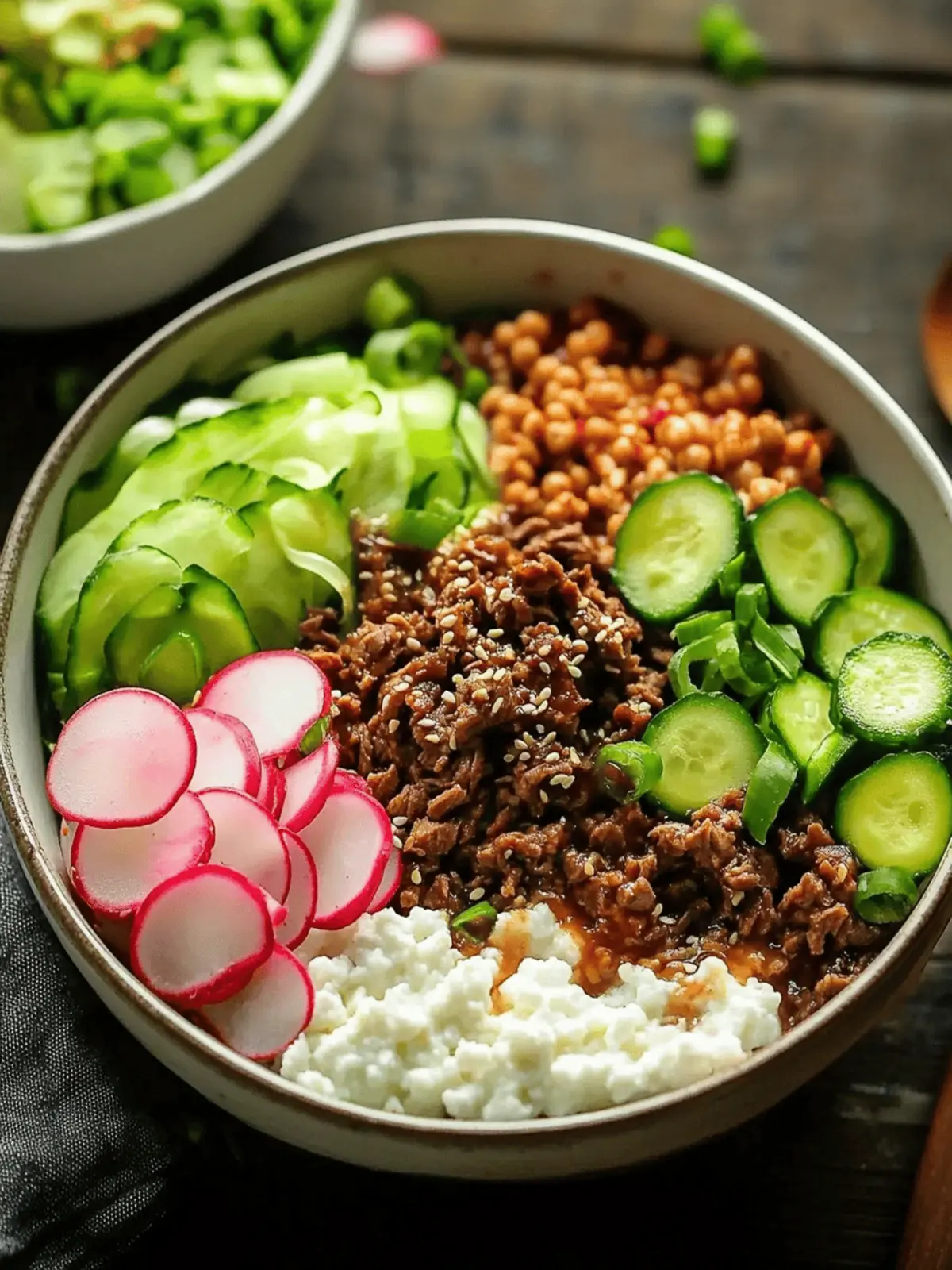 Easy Korean Beef with Cottage Cheese Protein Bowl
