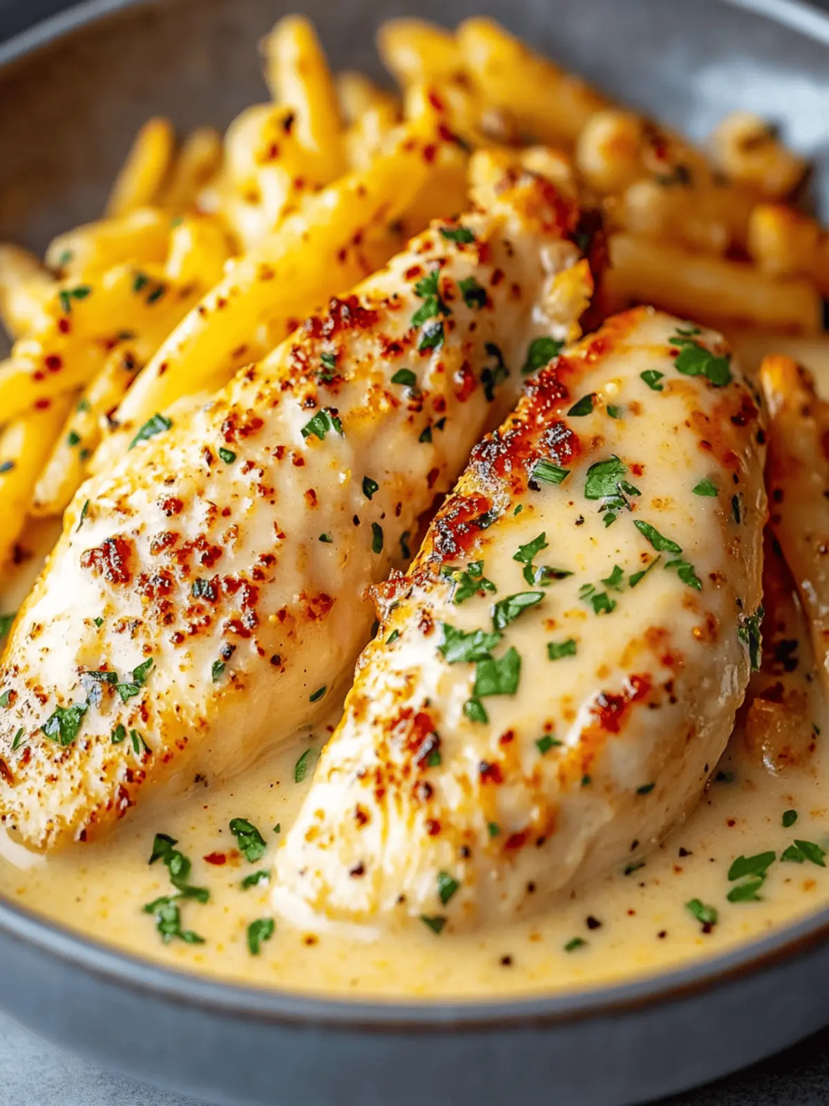 Chicken Fillet in Spicy, Creamy Garlic-Parmesan Sauce