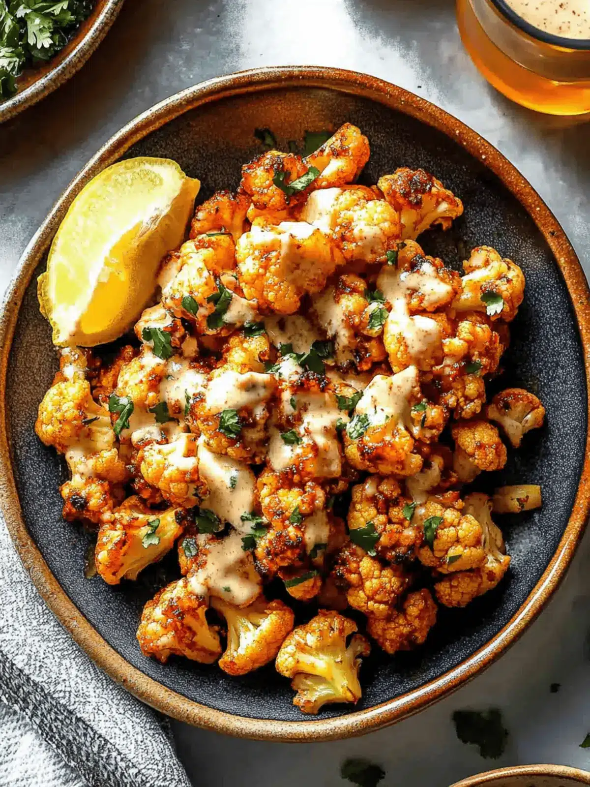 Moroccan Cauliflower with Tahini-Honey